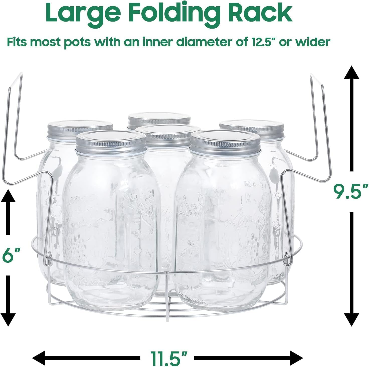 Stainless Steel Water Bath Canner with Rack Green