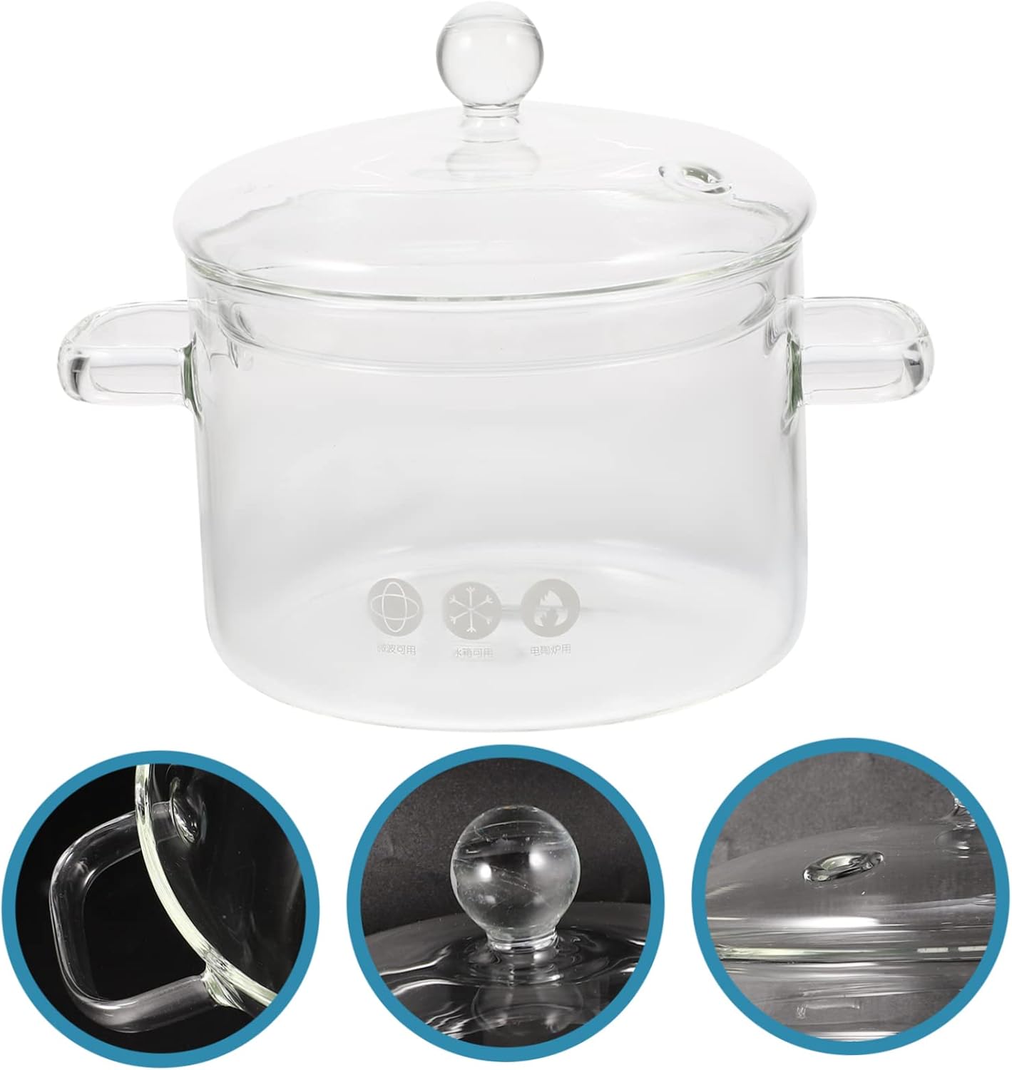 High Borosilicate Glass Soup Pot with Lid