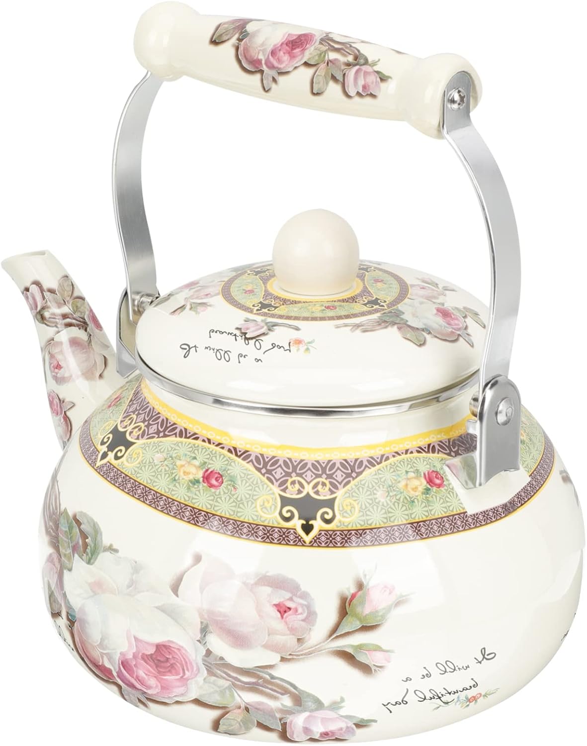 Luxshiny 25L Enamel Tea Pot for Stovetop