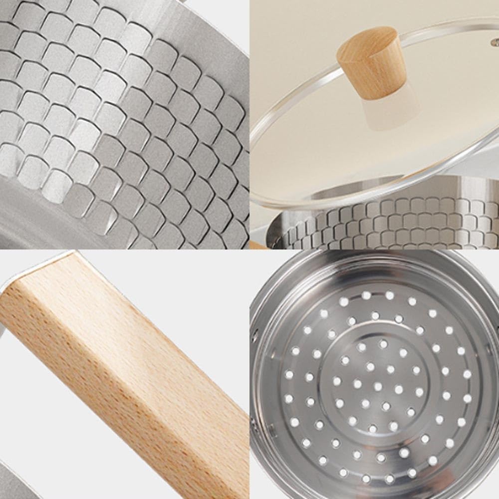 VKEID Tri-Ply Stainless Steel Stock Pot for Oven mitt Required