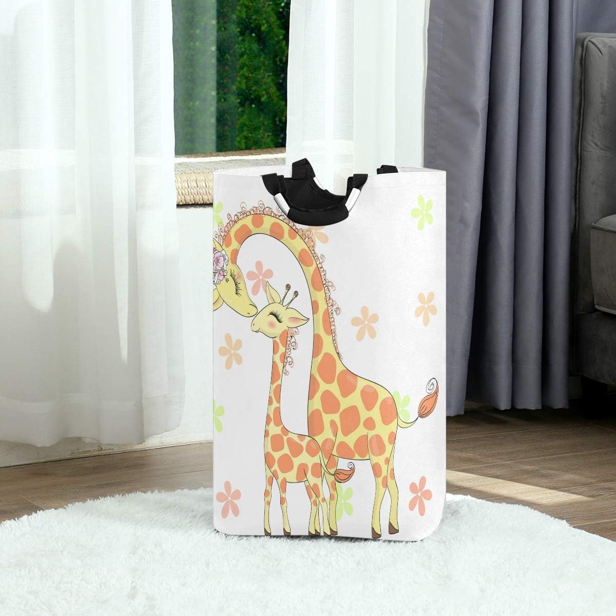MOYYO Cute Giraffe Personlaity Foldable Laundry Basket for Home Kitchen