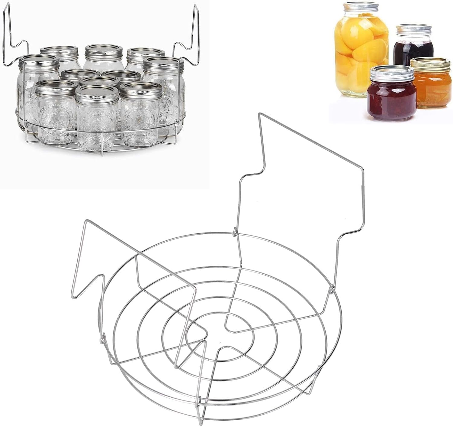 Mokernali Stainless Steel Canning Rack 8 Jar Easy Cook Set