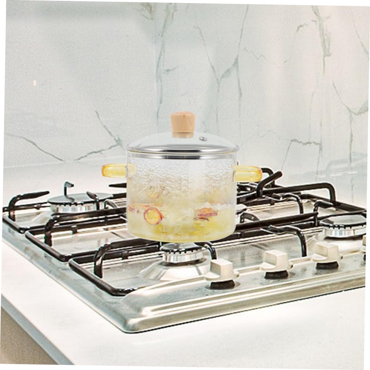 Sturdy Glass Stockpot with Lid 1600ml