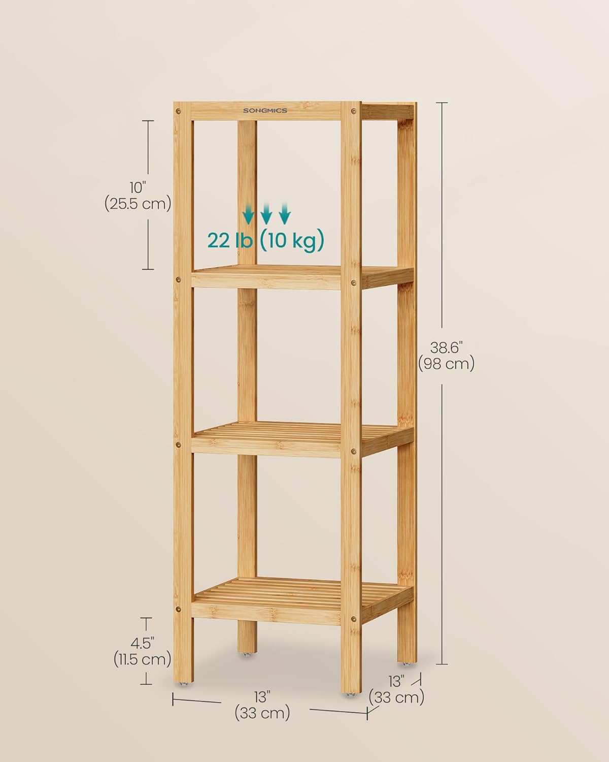 4-Tier Bamboo Storage Shelf