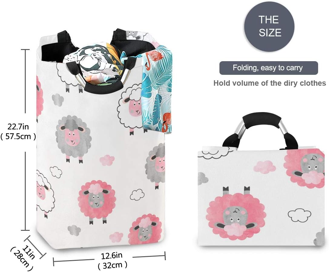 Watercolor Sheep Collapsible Laundry Basket