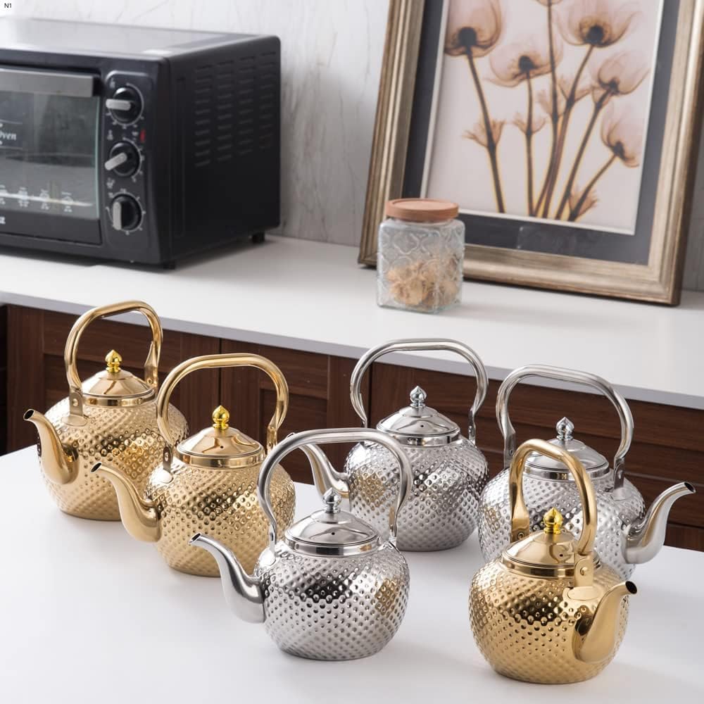 Sanqiahome 2000ml Stainless Steel Tea Kettle with Lifting Handle for Home Kitchen
