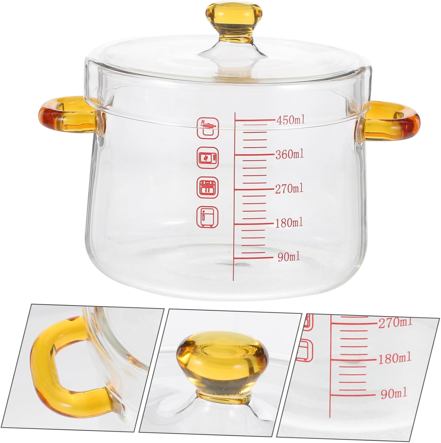 Luxshiny Glass Pot Multi-Functionalessential with Stability