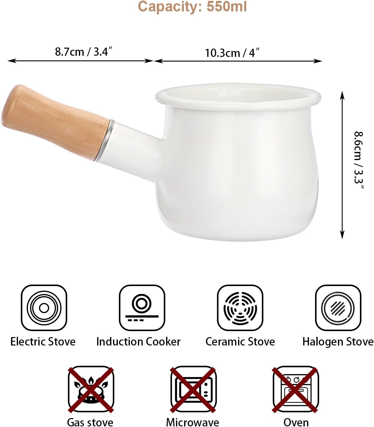 Elegant Enamel Butter Warmer Pot