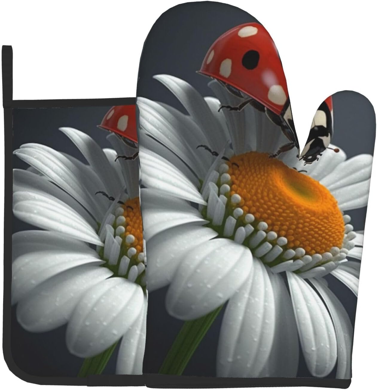 Cute Ladybug Oven Mitt Set