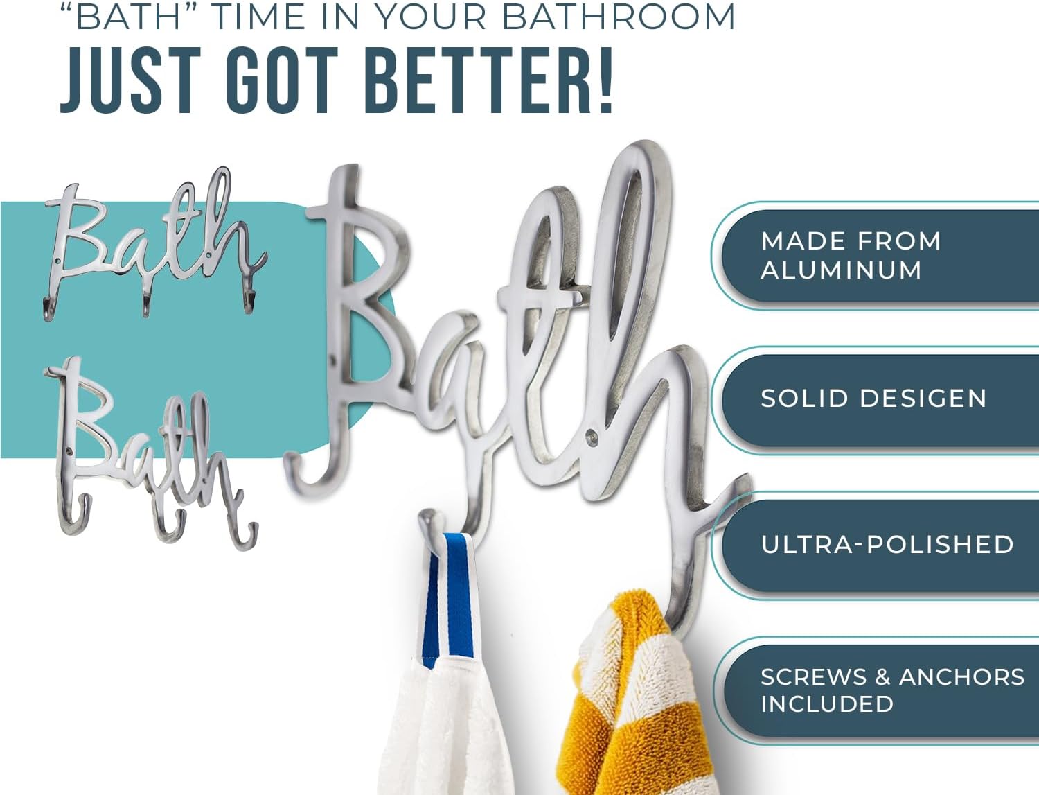 Pure Style Modern Bath Towel Robe Hook