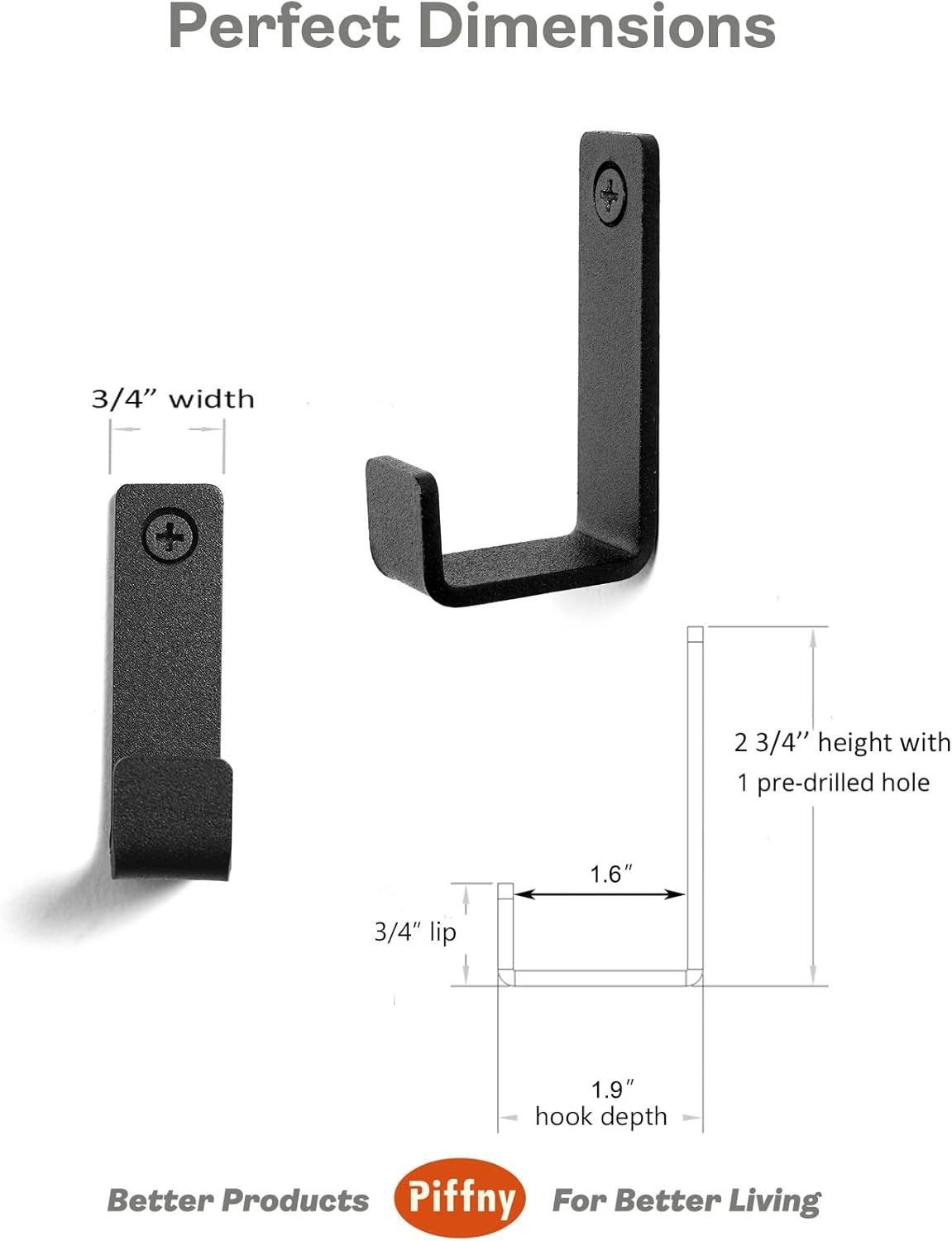 Sturdy and Modern Piffny Robe Towel Hook
