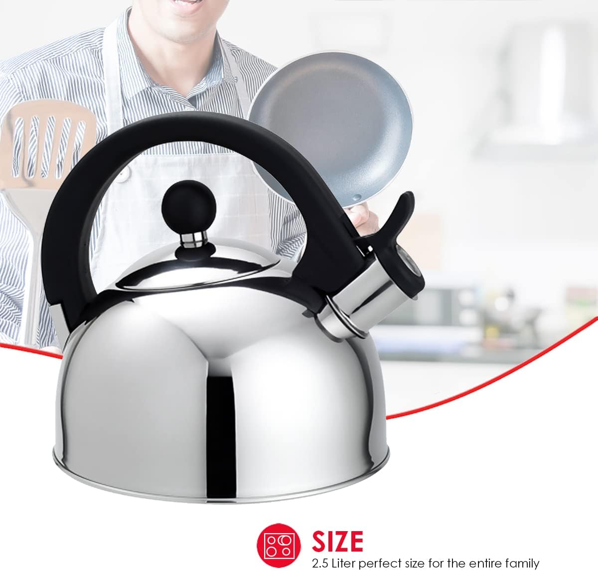 Quick-Boil Silver Tea Kettle 85x75
