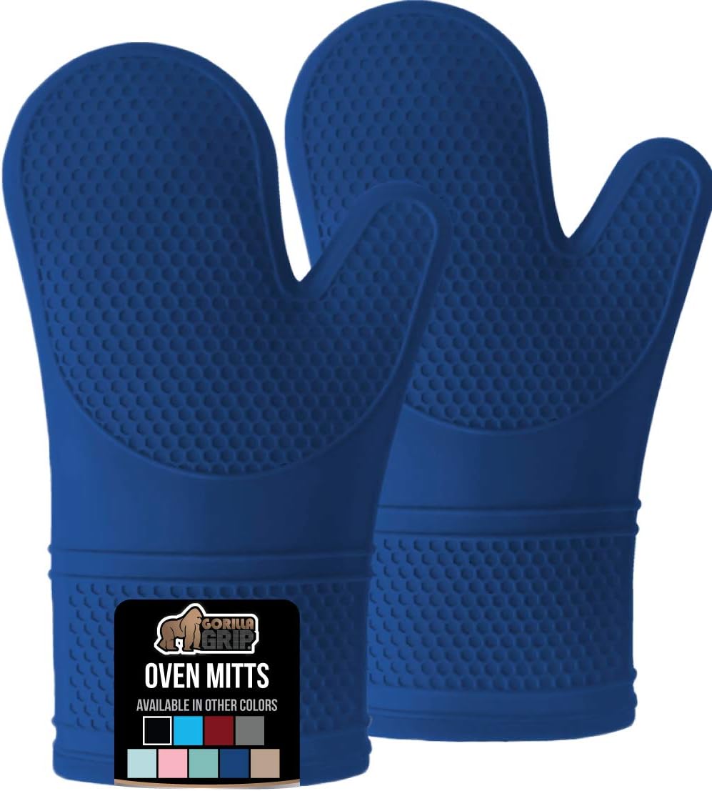 BPA-Free Silicone Oven Mitts Set Heat Resistant Soft Waterproof