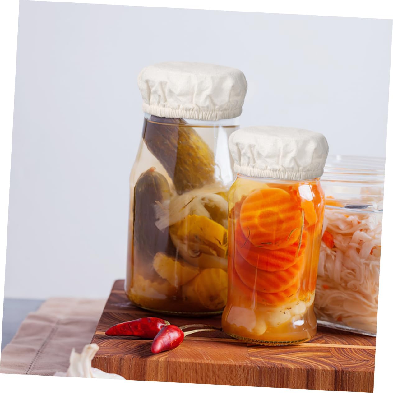 4pcs Cotton Jar Lid Covers for Storage and Canning