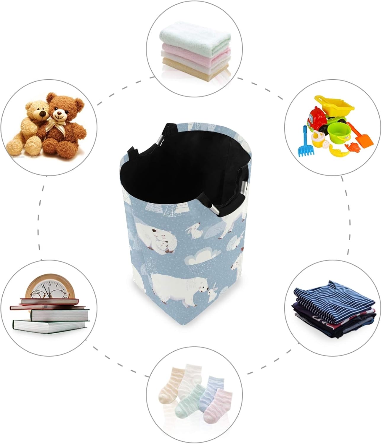 Huggable Winter Bear Folding Laundry Hamper