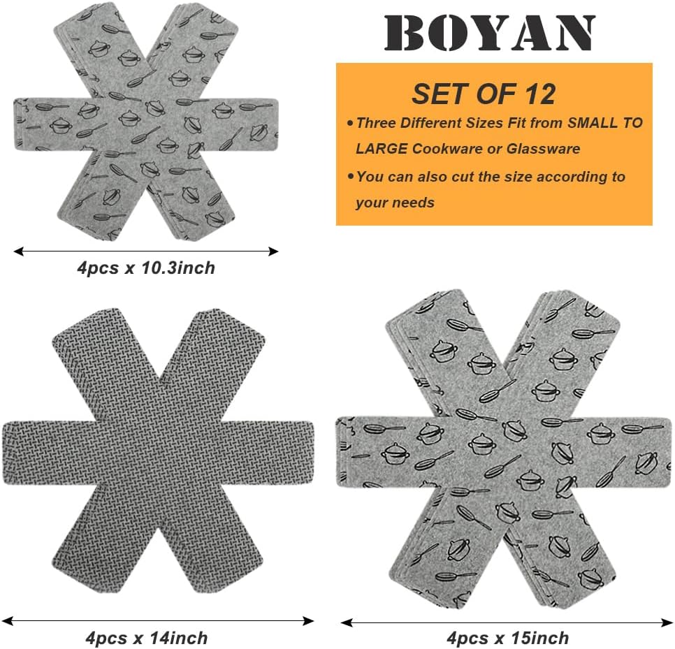 Pot and Pan Protectors with 12 Size Options