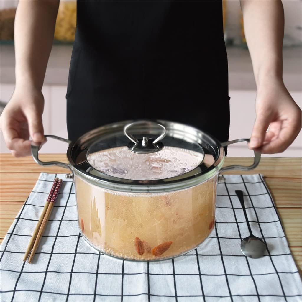 Heat-Resistant Glass Cooking Pot with Steam Hole - 35L Handle and Covered Design