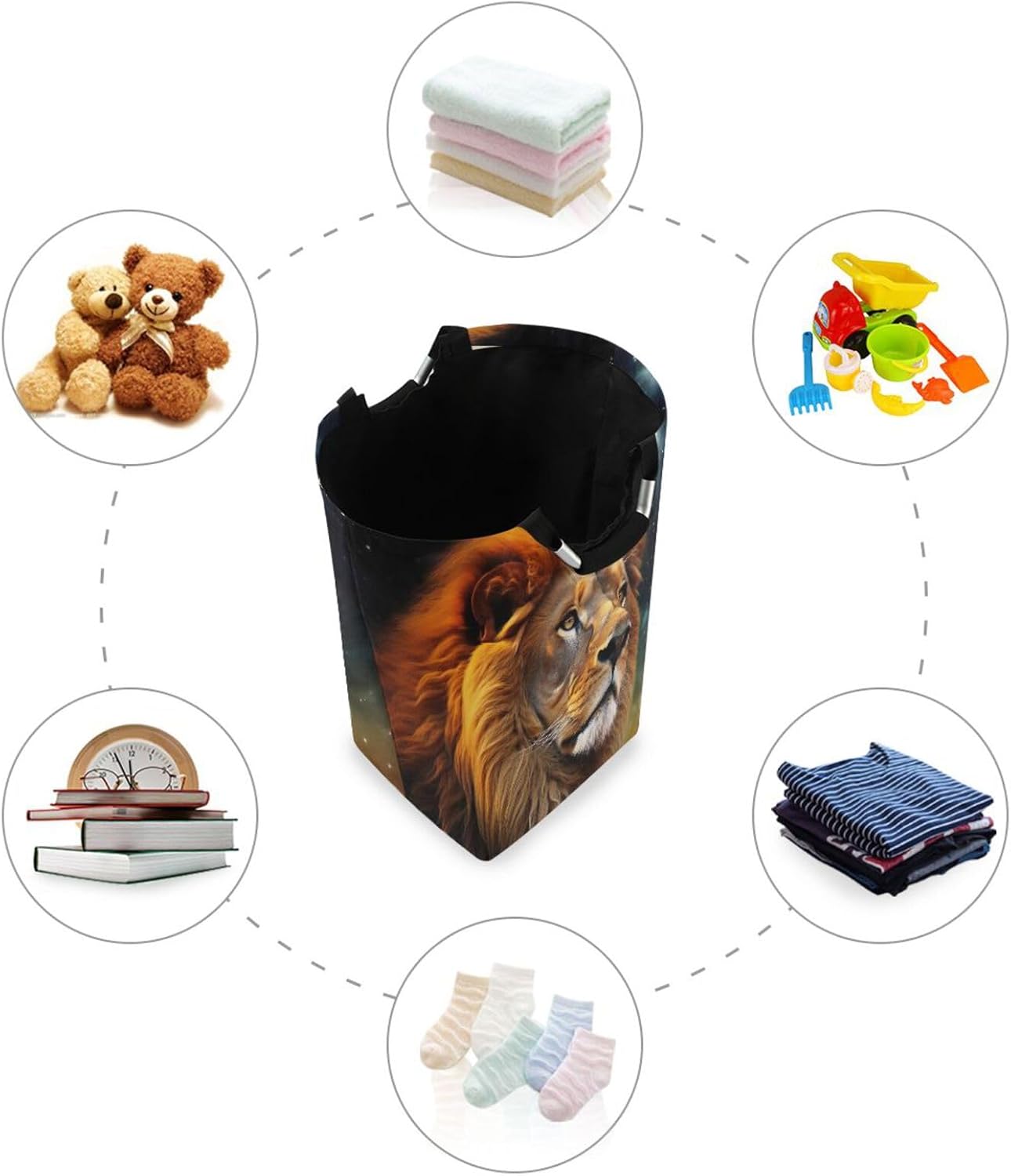 Kigai Collapsible Laundry Basket with Handle Large Waterproof Organizer for Home Use