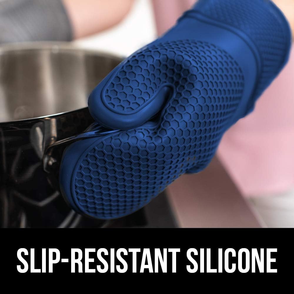 BPA-Free Silicone Oven Mitts Set Heat Resistant Soft Waterproof
