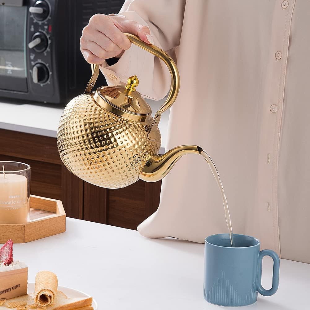 Sanqiahome 2000ml Stainless Steel Tea Kettle with Lifting Handle for Home Kitchen
