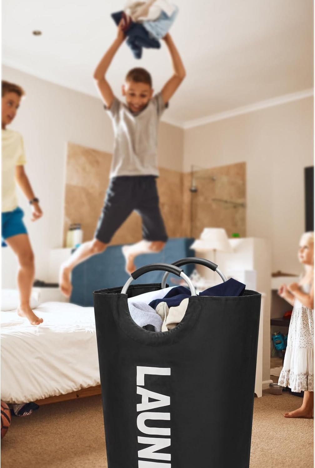 Maxsilan Durable 90L Large Laundry Basket