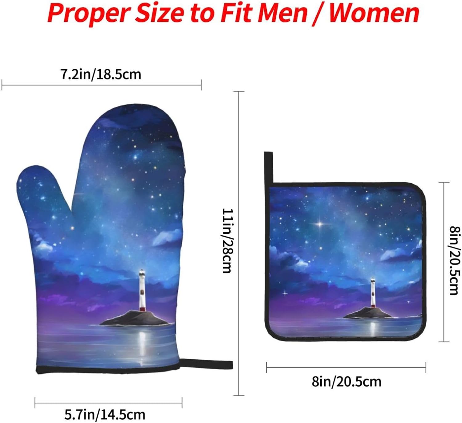 Northern Lights Oven Mitts Pot Holders Heat-Resistant and Durable Cooking Essentials