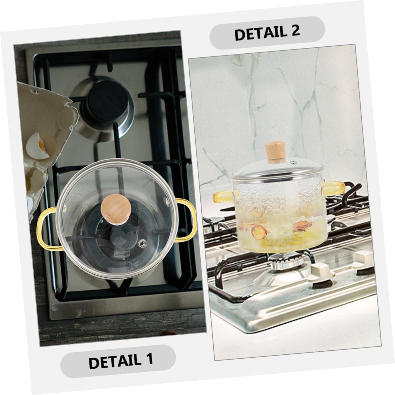 Sturdy Glass Stockpot with Lid 1600ml