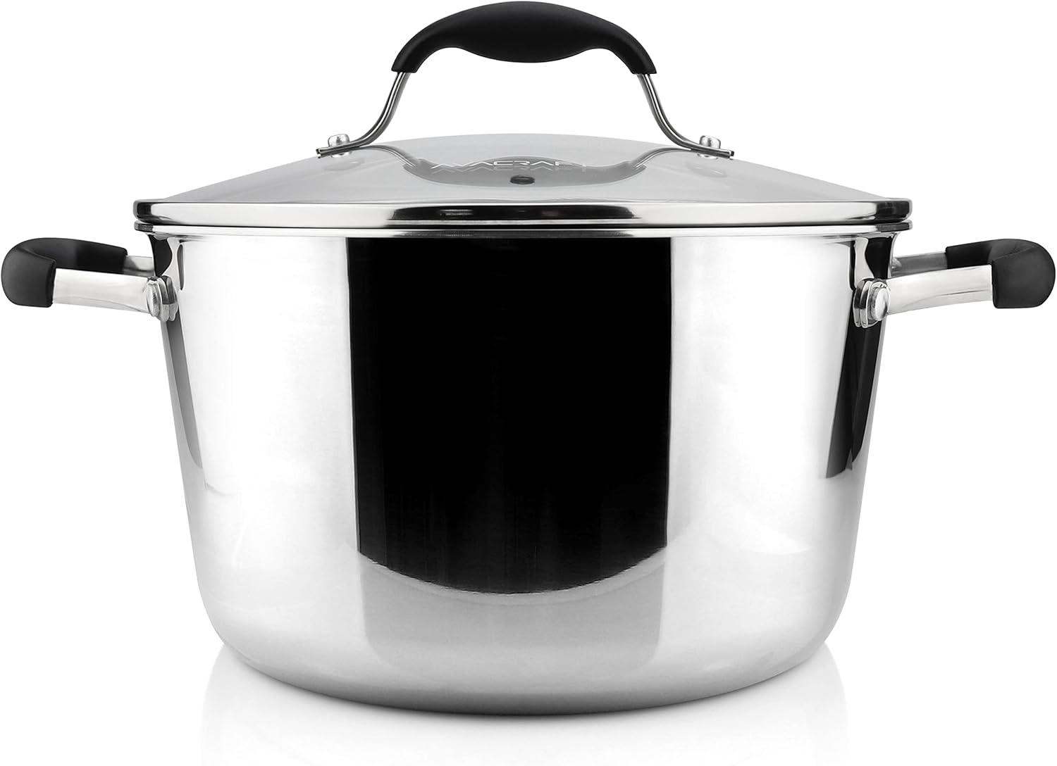 AVACRAFT 5 Quart Tri-ply Stainless Steel Dutch Oven with Glass Lid