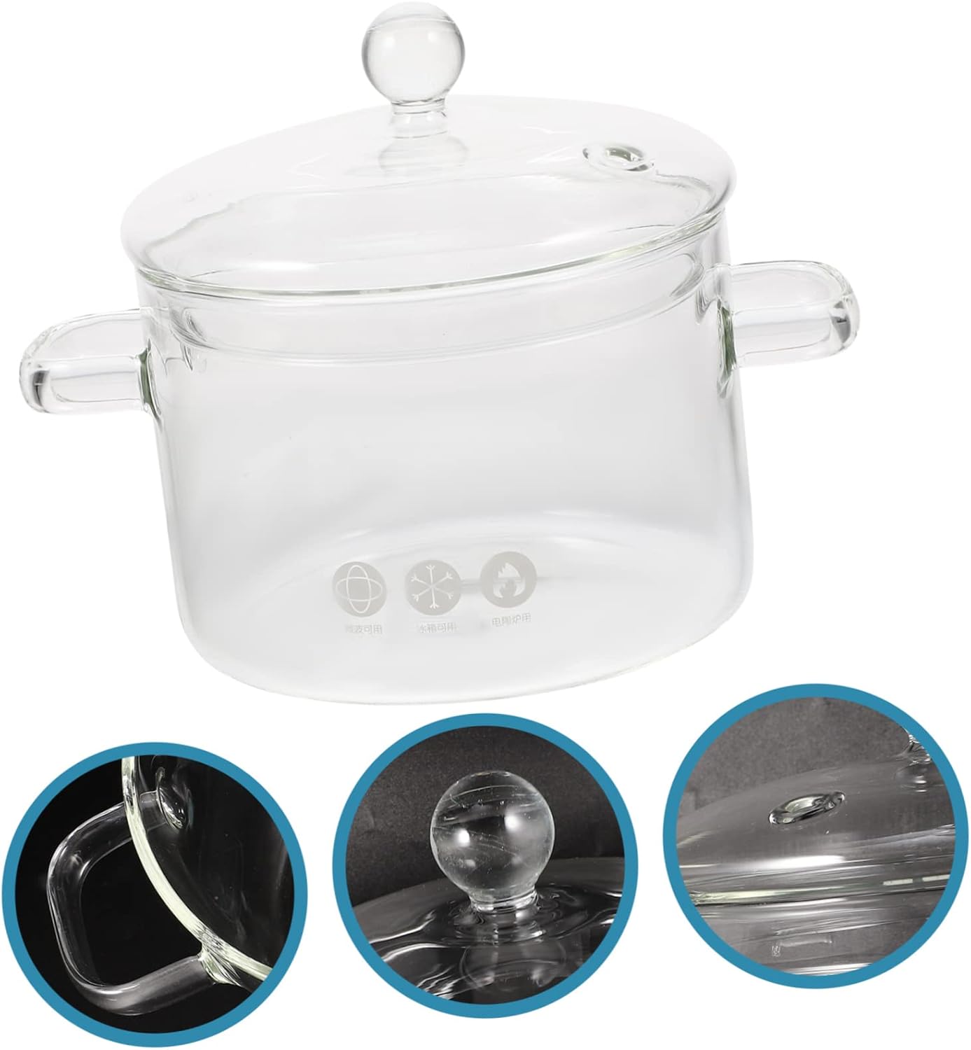 BRIGHTFUFU 1500ml Glass Stew Cooker