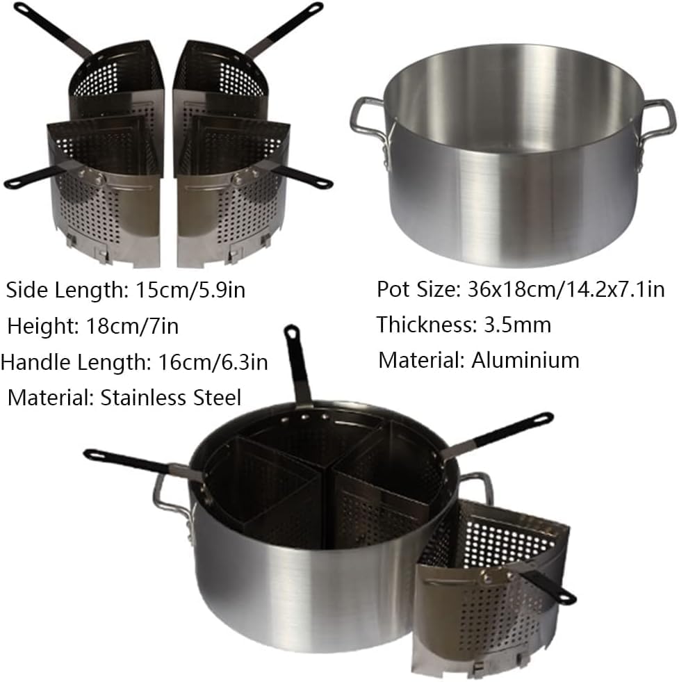 Bingo Wang Aluminum Pasta Maker for Home Commercial 20 Qt Details Inside