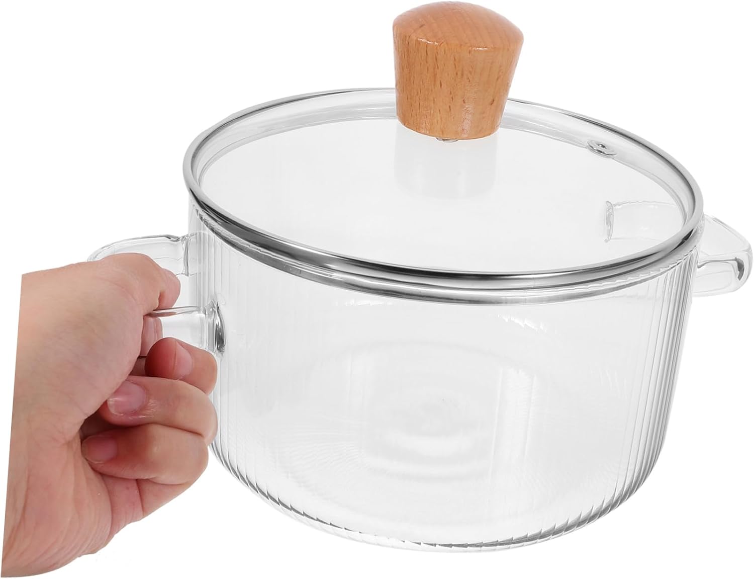Prettyzoo Glass Saucepan with Cover