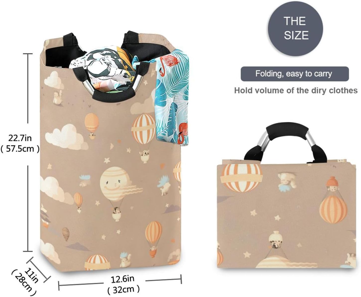 Collapsible Storage Bin for Kids with Cartoon Balloon Design