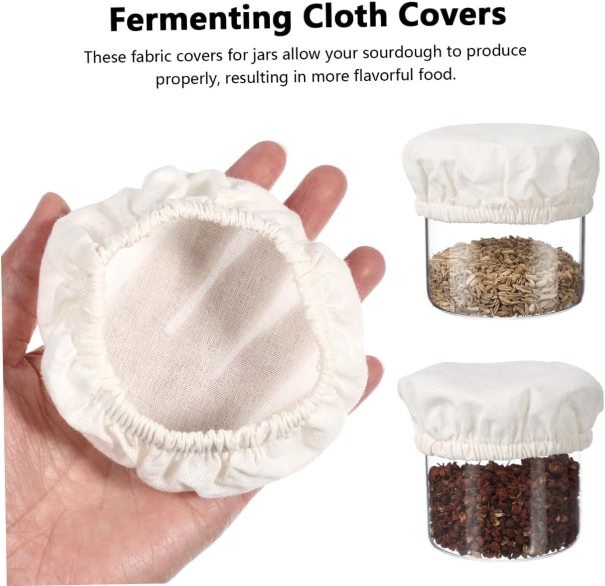 4pcs Cotton Jar Lid Covers for Storage and Canning