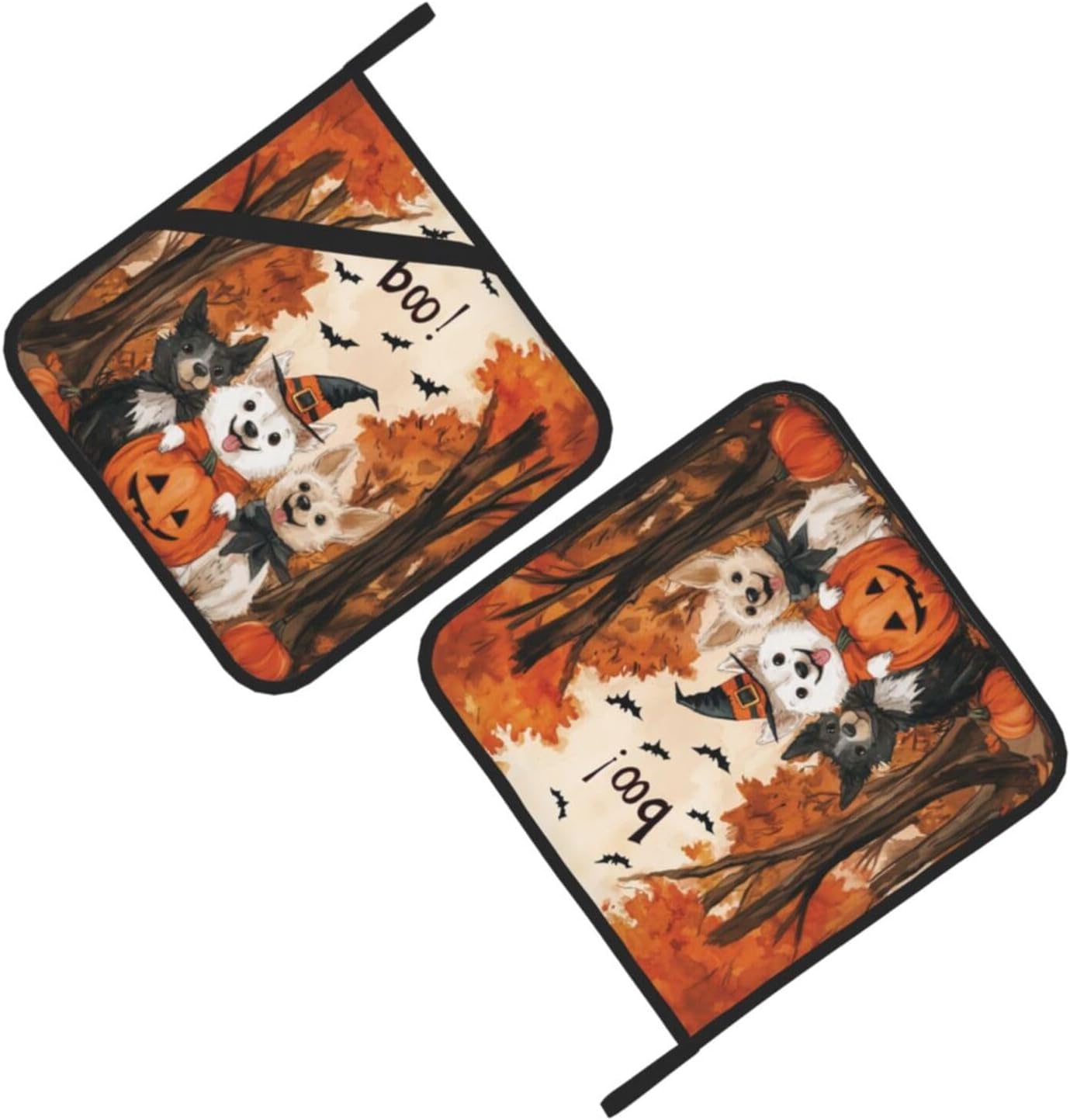 2Pcs Ghost Dogs Halloween Decor Pot Holders for Kitchen