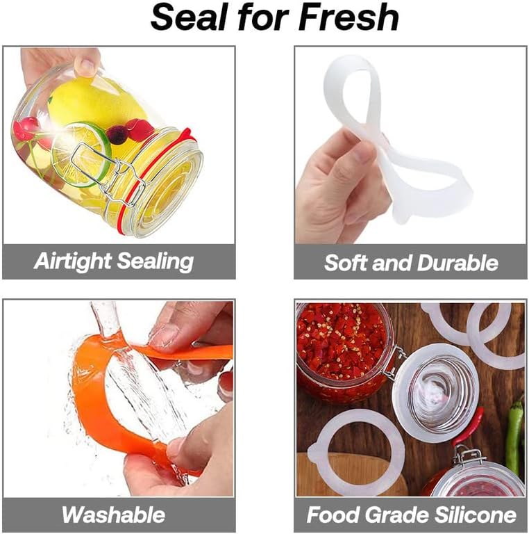 Silicone Replacement Gasket for Mason Jar Lids Leak-Proof 10pcs White Seals