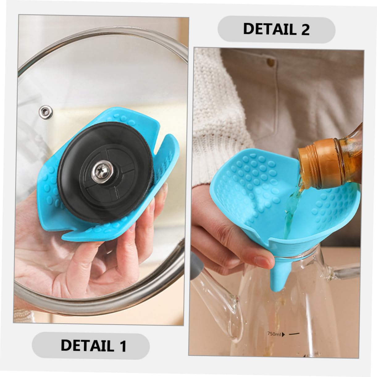 Multi-functional Silicone Pot Holder Adjustable Funnel Lit for Kitchen Use