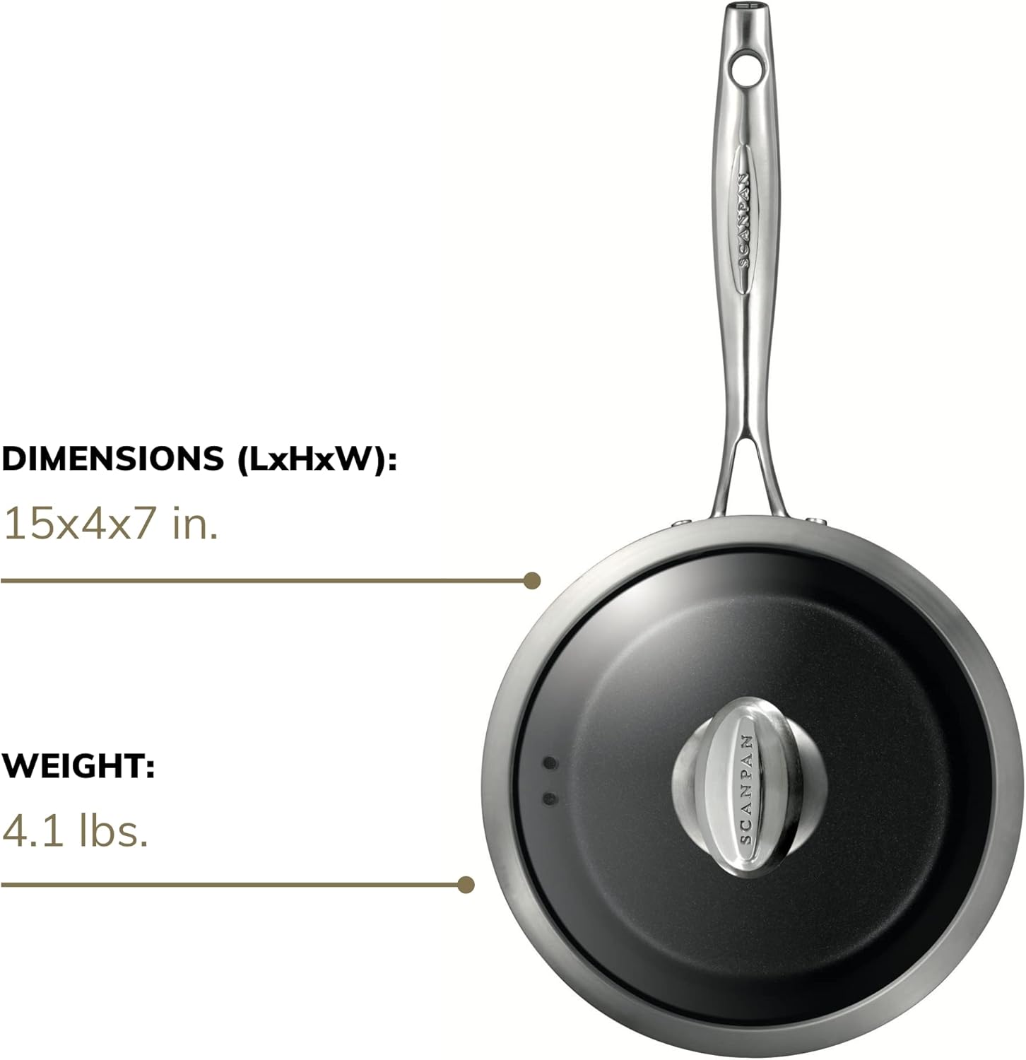 SCANPAN Pro IQ 3 Qt Covered Saucepan