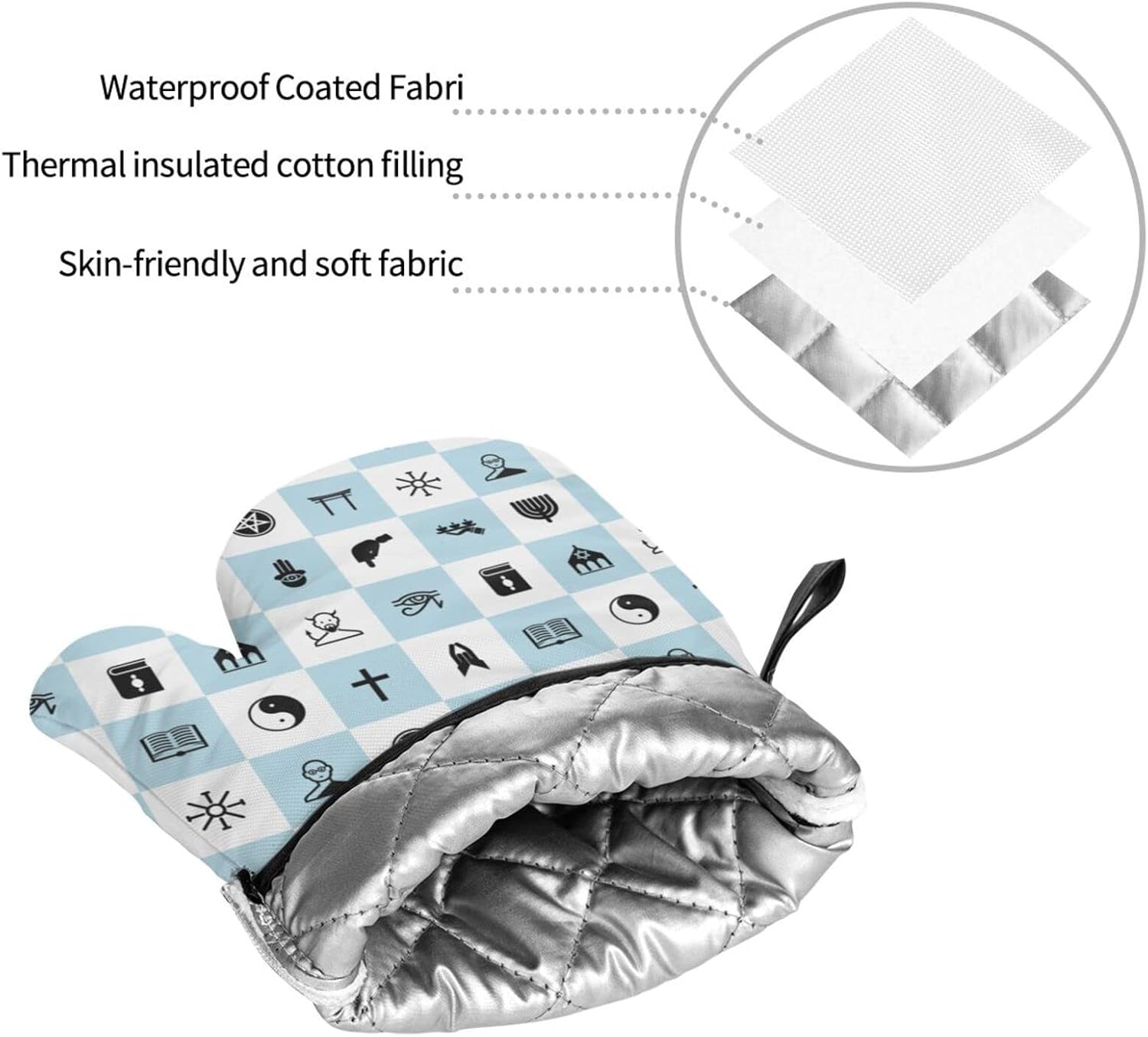 Hanukkah Potholders Sets Heat-Resistant Oven Mitts