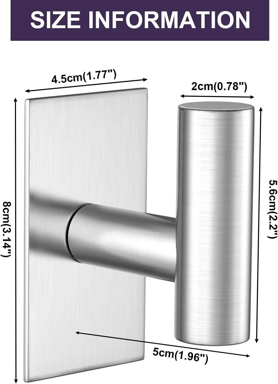 VAEHOLD Heavy-Duty Wall Towel Hook Waterproof Adhesive for Coats 2-Pack