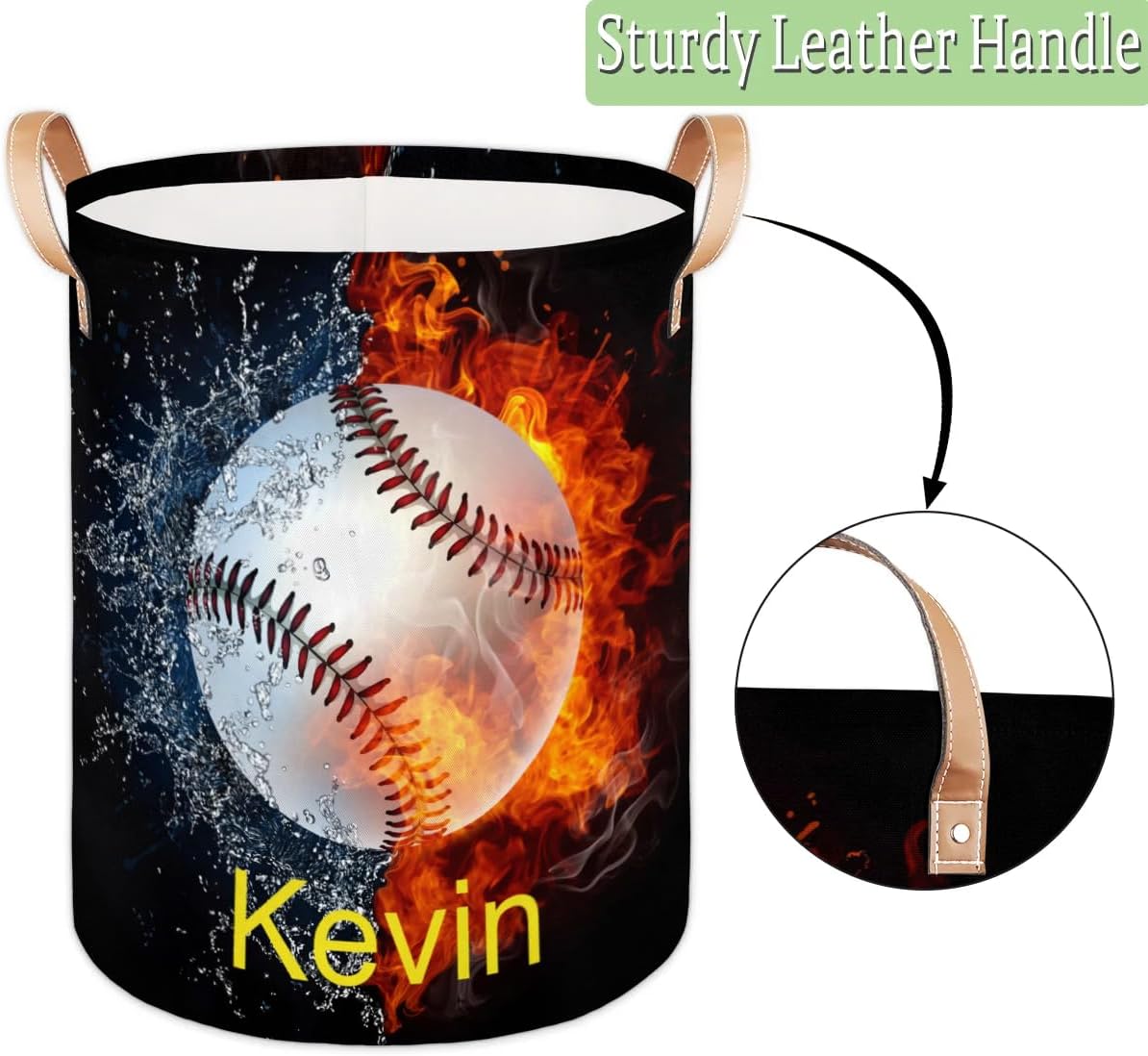 Personalized Kids Laundry Hamper with Handles for Bed Bath