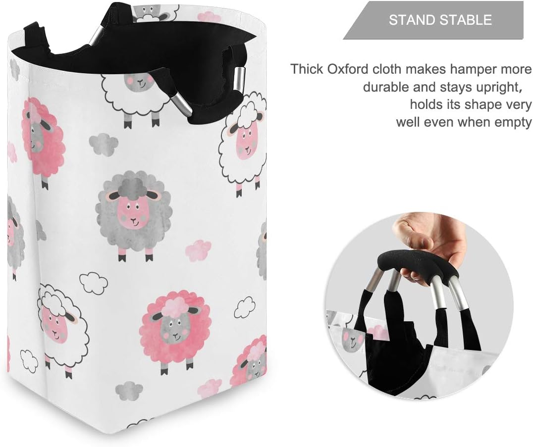 Watercolor Sheep Collapsible Laundry Basket