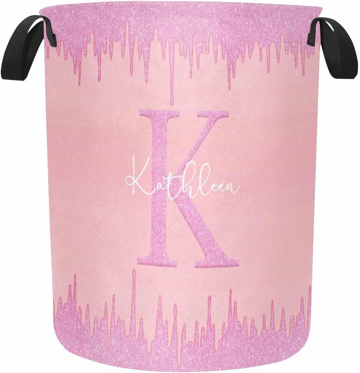 Personalized Kids Room Collapsible Laundry Basket with Handles
