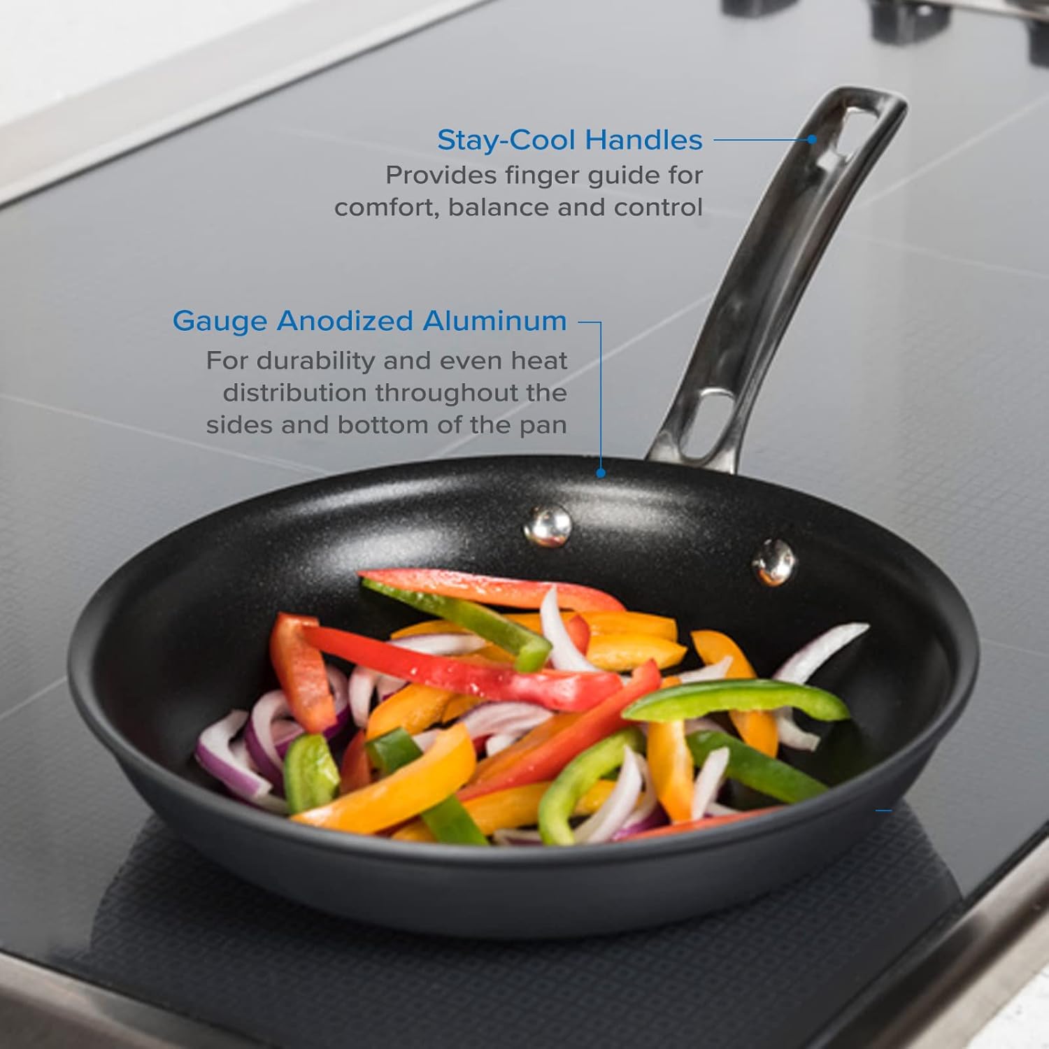 Viking Non-Stick Frying Pan 8-Inch Hard Anodized Aluminum Gray Flattered