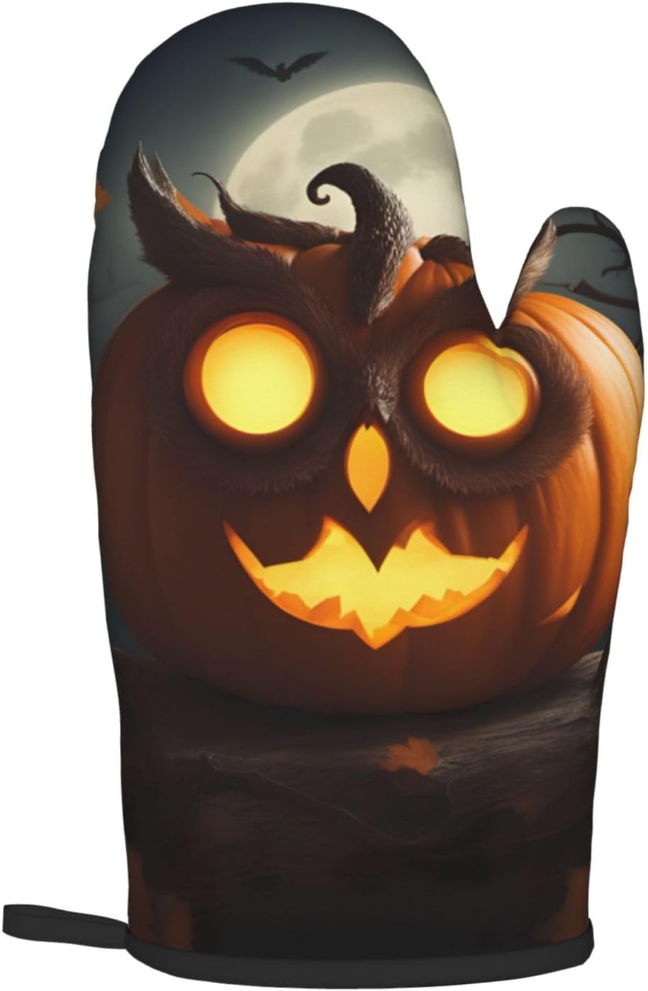 Halloween Silicone Oven Mitts - Owl Pumpkin Heat Resistant Kitchen Glove Set