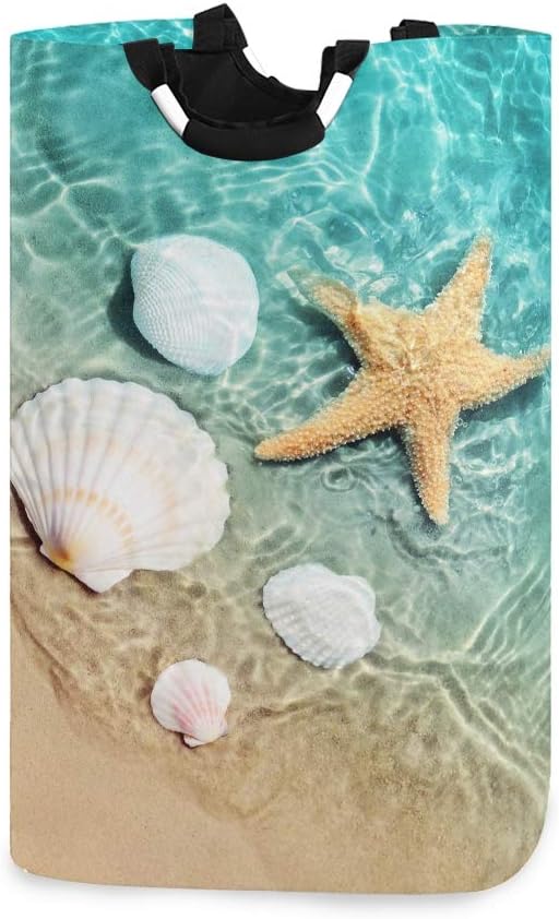 Exnundod Starfish Summer Beach Laundry Hamper