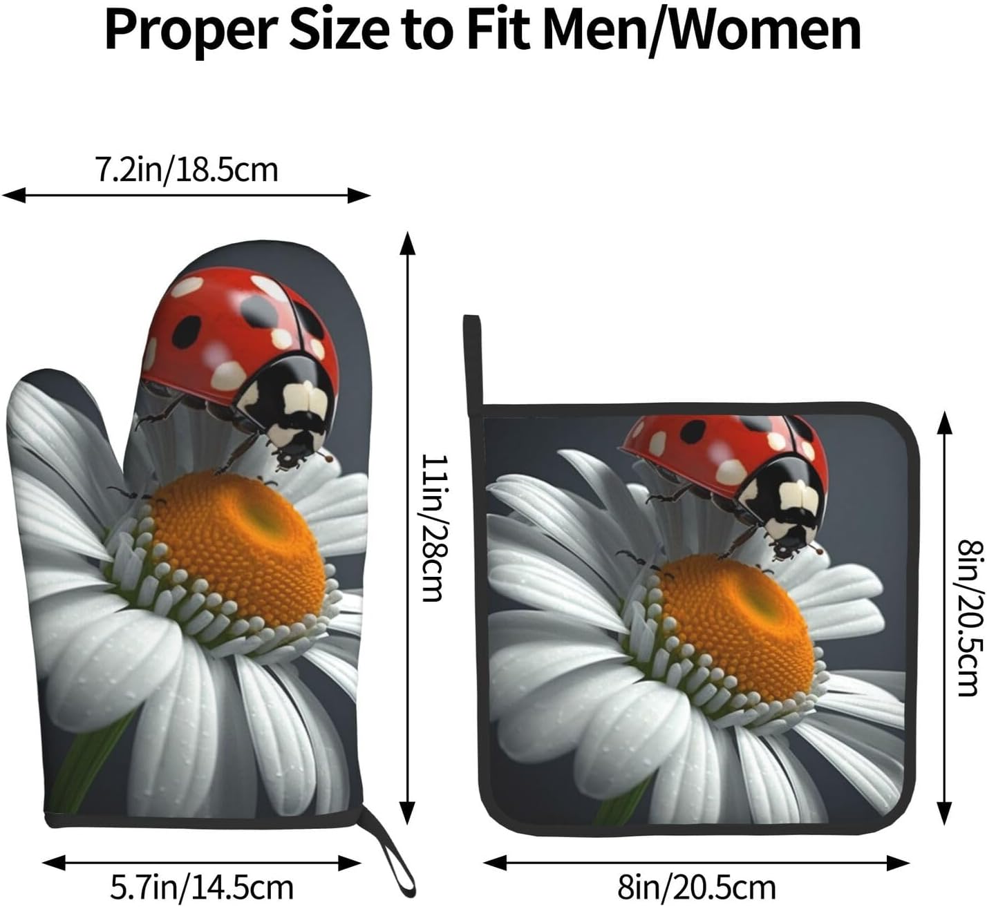 Cute Ladybug Oven Mitt Set