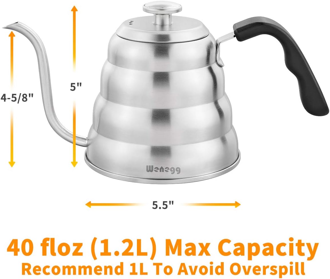 Precision Coffee Kettle with Thermometer for 40 fl oz