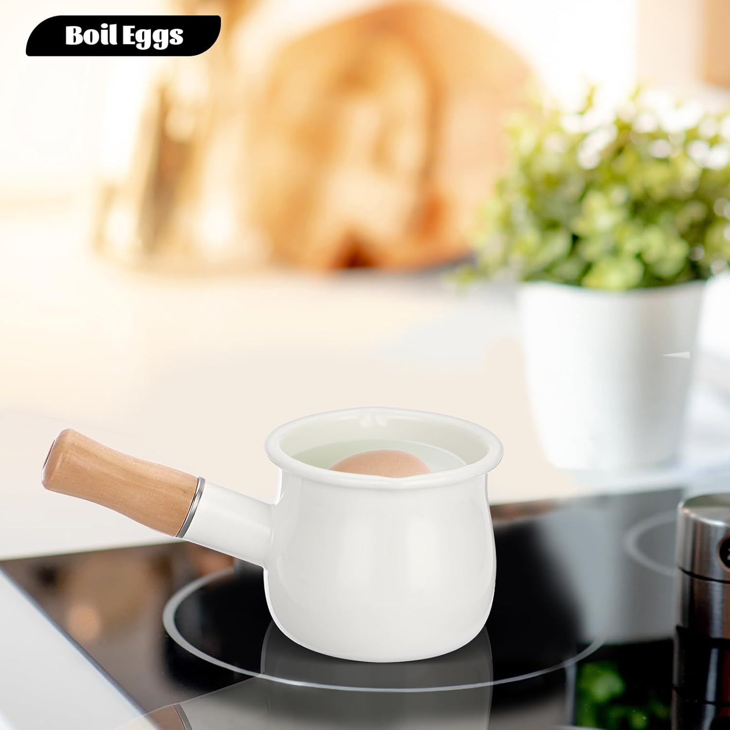 Elegant Enamel Butter Warmer Pot