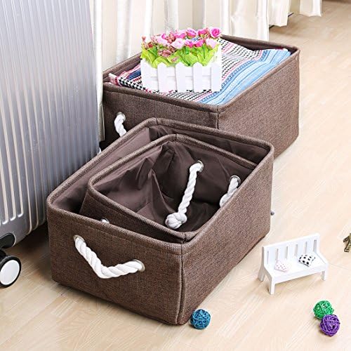 Eco-Friendly Linen Storage Basket with Dual Handles for Efficient Tidying
