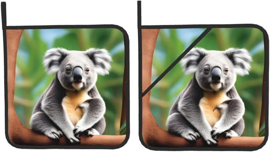Funny Koalas Potholders Set for Heat-Resistant BBQ Cooking